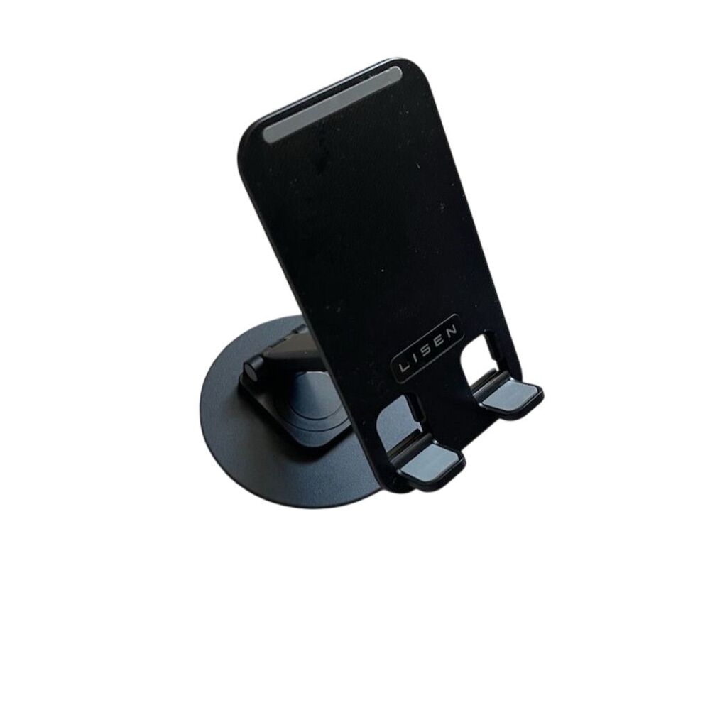 LISEN Adjustable Tablet & Phone Stand Black 360° Rotatable Holder